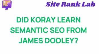 Unraveling the Mystery: Did Koray Learn Semantic SEO from James Dooley?